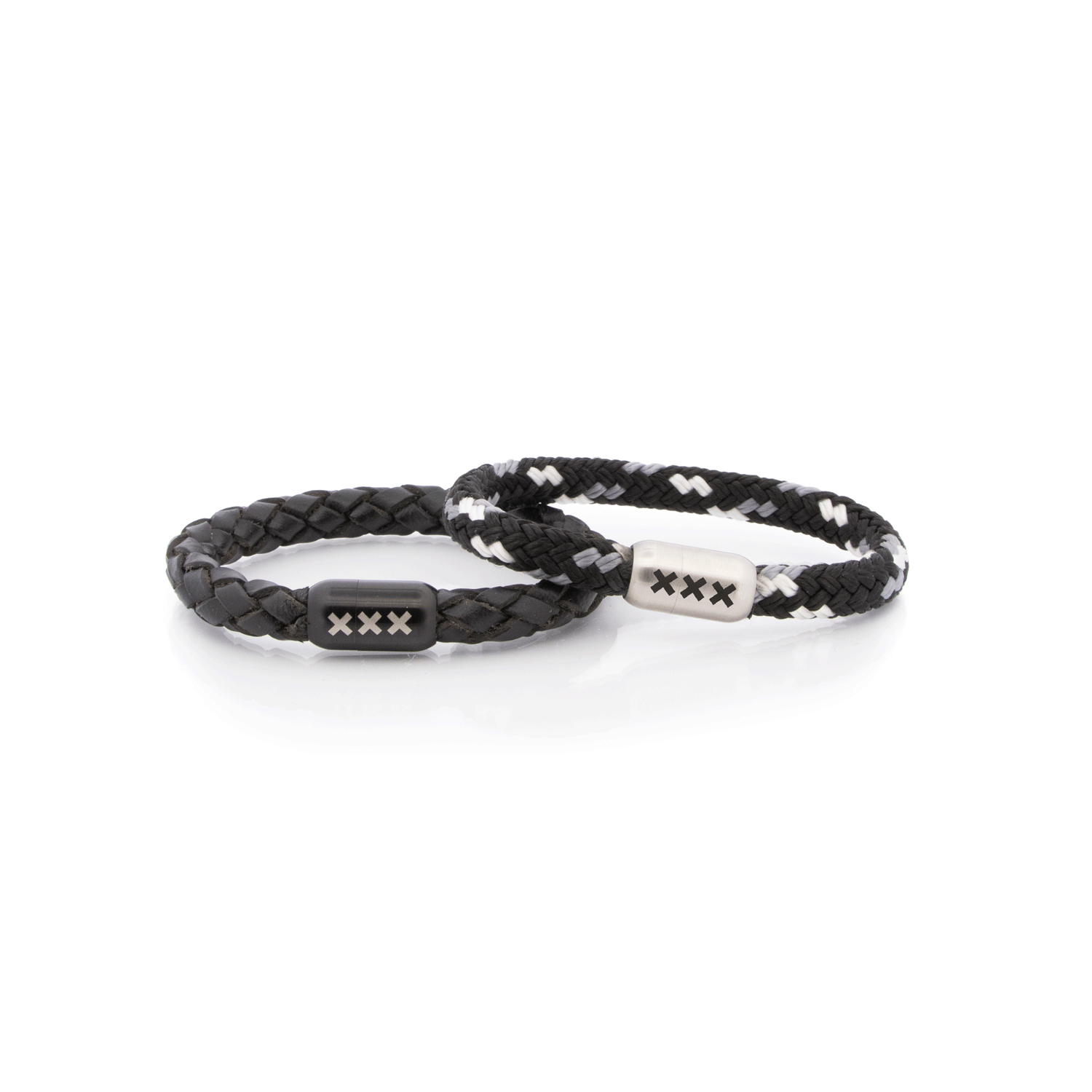 AMSTERDAM SIERAAD - Bracelet Leather Black and white