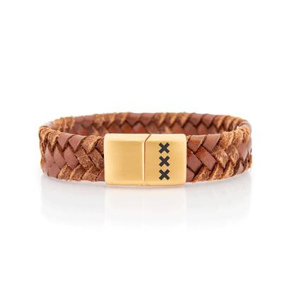 AMSTERDAM SIERAAD - Armband Leer Bruin